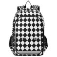 thumbnail image 1 of FORMRS Unisex School Backpack 17" Student Travel Bag with Laptop Compartment, Black and White Geometric, 1 of 7