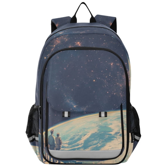 FORMRS Unisex School Backpack 17" Student Travel Bag with Laptop Compartment, Blue Earth