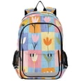 thumbnail image 1 of FORMRS Unisex School Backpack 17" Student Travel Bag with Laptop Compartment, Blue Flowers, 1 of 7