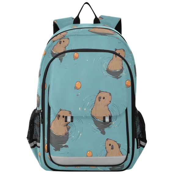 FORMRS Unisex School Backpack 17" Student Travel Bag with Laptop Compartment, Cartoon Capybaras