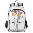 thumbnail image 1 of FORMRS Unisex School Backpack 17" Student Travel Bag with Laptop Compartment, Colorful Flower, 1 of 7