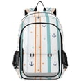 thumbnail image 1 of FORMRS Unisex School Backpack 17" Student Travel Bag with Laptop Compartment, Cute Nautical Pattern, 1 of 7