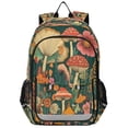 thumbnail image 1 of FORMRS Unisex School Backpack 17" Student Travel Bag with Laptop Compartment, Floral Mushroom, 1 of 7