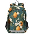 thumbnail image 1 of FORMRS Unisex School Backpack 17" Student Travel Bag with Laptop Compartment, Green Floral Orange, 1 of 7