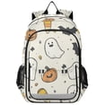 thumbnail image 1 of FORMRS Unisex School Backpack 17" Student Travel Bag with Laptop Compartment, Halloween Happy Ghosts, 1 of 7