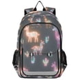 thumbnail image 1 of FORMRS Unisex School Backpack 17" Student Travel Bag with Laptop Compartment, Neon Llamas Pattern, 1 of 7