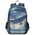 thumbnail image 1 of FORMRS Unisex School Backpack 17" Student Travel Bag with Laptop Compartment, Night Floating Whale, 1 of 7