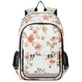 thumbnail image 1 of FORMRS Unisex School Backpack 17" Student Travel Bag with Laptop Compartment, Orange Floral Blooms, 1 of 7