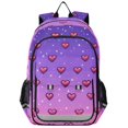 thumbnail image 1 of FORMRS Unisex School Backpack 17" Student Travel Bag with Laptop Compartment, Pixel Love, 1 of 7
