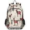 thumbnail image 1 of FORMRS Unisex School Backpack 17" Student Travel Bag with Laptop Compartment, Plaid Deer, 1 of 7