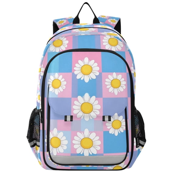 FORMRS Unisex School Backpack 17" Student Travel Bag with Laptop Compartment, Playful Daisy