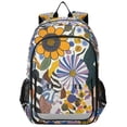 thumbnail image 1 of FORMRS Unisex School Backpack 17" Student Travel Bag with Laptop Compartment, Purple Flowers, 1 of 7