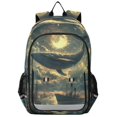 thumbnail image 1 of FORMRS Unisex School Backpack 17" Student Travel Bag with Laptop Compartment, Whale and Moon, 1 of 7