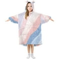 thumbnail image 1 of FORMRS Wearable Blanket Hoodie with Sleeves for Kids Cozy Flannel Sweatshirt, Abstract Blue, 1 of 7