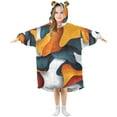thumbnail image 1 of FORMRS Wearable Blanket Hoodie with Sleeves for Kids Cozy Flannel Sweatshirt, Abstract Wavy, 1 of 7