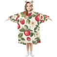 thumbnail image 1 of FORMRS Wearable Blanket Hoodie with Sleeves for Kids Cozy Flannel Sweatshirt, Apple Leaves Pattern, 1 of 7