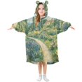thumbnail image 1 of FORMRS Wearable Blanket Hoodie with Sleeves for Kids Cozy Flannel Sweatshirt, Art Garden Scene, 1 of 7