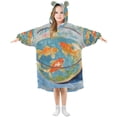 thumbnail image 1 of FORMRS Wearable Blanket Hoodie with Sleeves for Kids Cozy Flannel Sweatshirt, Art Goldfish, 1 of 7