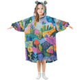 thumbnail image 1 of FORMRS Wearable Blanket Hoodie with Sleeves for Kids Cozy Flannel Sweatshirt, Art Plants, 1 of 7