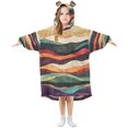 thumbnail image 1 of FORMRS Wearable Blanket Hoodie with Sleeves for Kids Cozy Flannel Sweatshirt, Artistic Desert Pattern, 1 of 7