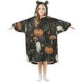 thumbnail image 1 of FORMRS Wearable Blanket Hoodie with Sleeves for Kids Cozy Flannel Sweatshirt, Autumn Ghost Pattern, 1 of 7