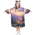 thumbnail image 1 of FORMRS Wearable Blanket Hoodie with Sleeves for Kids Cozy Flannel Sweatshirt, Beautiful Mountain, 1 of 7