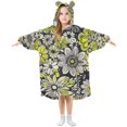 thumbnail image 1 of FORMRS Wearable Blanket Hoodie with Sleeves for Kids Cozy Flannel Sweatshirt, Beige Flower Pattern, 1 of 7