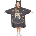 thumbnail image 1 of FORMRS Wearable Blanket Hoodie with Sleeves for Kids Cozy Flannel Sweatshirt, Black Astronaut Space, 1 of 7