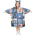 thumbnail image 1 of FORMRS Wearable Blanket Hoodie with Sleeves for Kids Cozy Flannel Sweatshirt, Black Cats and Hearts, 1 of 7