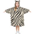 thumbnail image 1 of FORMRS Wearable Blanket Hoodie with Sleeves for Kids Cozy Flannel Sweatshirt, Black Lines, 1 of 7