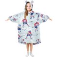 thumbnail image 1 of FORMRS Wearable Blanket Hoodie with Sleeves for Kids Cozy Flannel Sweatshirt, Blue Ice Hockey, 1 of 7