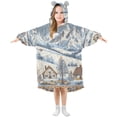 thumbnail image 1 of FORMRS Wearable Blanket Hoodie with Sleeves for Kids Cozy Flannel Sweatshirt, Blue Snowy Mountain, 1 of 7