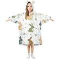 thumbnail image 1 of FORMRS Wearable Blanket Hoodie with Sleeves for Kids Cozy Flannel Sweatshirt, Cartoon Bunnies, 1 of 7