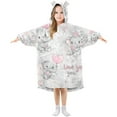 thumbnail image 1 of FORMRS Wearable Blanket Hoodie with Sleeves for Kids Cozy Flannel Sweatshirt, Cartoon Elephant, 1 of 7