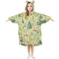 thumbnail image 1 of FORMRS Wearable Blanket Hoodie with Sleeves for Kids Cozy Flannel Sweatshirt, Cartoon Forest Animals, 1 of 7