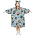 thumbnail image 1 of FORMRS Wearable Blanket Hoodie with Sleeves for Kids Cozy Flannel Sweatshirt, Cartoon Hockey Pattern, 1 of 7