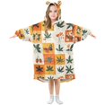 thumbnail image 1 of FORMRS Wearable Blanket Hoodie with Sleeves for Kids Cozy Flannel Sweatshirt, Cartoon Plants, 1 of 7