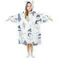 thumbnail image 1 of FORMRS Wearable Blanket Hoodie with Sleeves for Kids Cozy Flannel Sweatshirt, Cartoon Snowmen, 1 of 7