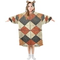 thumbnail image 1 of FORMRS Wearable Blanket Hoodie with Sleeves for Kids Cozy Flannel Sweatshirt, Checkered Pattern, 1 of 7