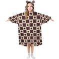 thumbnail image 1 of FORMRS Wearable Blanket Hoodie with Sleeves for Kids Cozy Flannel Sweatshirt, Checkered Stars Pattern, 1 of 7