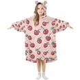 thumbnail image 1 of FORMRS Wearable Blanket Hoodie with Sleeves for Kids Cozy Flannel Sweatshirt, Cherries Pattern, 1 of 7