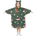 thumbnail image 1 of FORMRS Wearable Blanket Hoodie with Sleeves for Kids Cozy Flannel Sweatshirt, Christmas Hats, 1 of 7