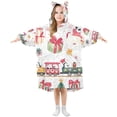 thumbnail image 1 of FORMRS Wearable Blanket Hoodie with Sleeves for Kids Cozy Flannel Sweatshirt, Christmas Penguin, 1 of 7