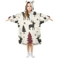 thumbnail image 1 of FORMRS Wearable Blanket Hoodie with Sleeves for Kids Cozy Flannel Sweatshirt, Christmas Plaid Forest, 1 of 7
