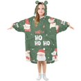 thumbnail image 1 of FORMRS Wearable Blanket Hoodie with Sleeves for Kids Cozy Flannel Sweatshirt, Christmas Santa, 1 of 7