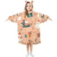 thumbnail image 1 of FORMRS Wearable Blanket Hoodie with Sleeves for Kids Cozy Flannel Sweatshirt, Christmas Santa, 1 of 7