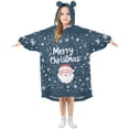 thumbnail image 1 of FORMRS Wearable Blanket Hoodie with Sleeves for Kids Cozy Flannel Sweatshirt, Christmas Santa, 1 of 7