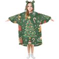 thumbnail image 1 of FORMRS Wearable Blanket Hoodie with Sleeves for Kids Cozy Flannel Sweatshirt, Christmas Tree, 1 of 7