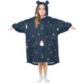 thumbnail image 1 of FORMRS Wearable Blanket Hoodie with Sleeves for Kids Cozy Flannel Sweatshirt, Christmas Whimsy, 1 of 7