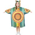 thumbnail image 1 of FORMRS Wearable Blanket Hoodie with Sleeves for Kids Cozy Flannel Sweatshirt, Colorful Stripes, 1 of 7